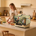 Rooster Sunflower Print Toaster Oven Dust-proof Cover Heat-Resistant Kitchen Small Appliance Air Fryer Covers Universal Washable Microwave Oven Covers (Large-18.5 * 22.5 * 12.99 inches)