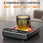 Smart Mug Warmer with Infrared Sensor, Coffee Mug Warmer for Desk, 6 Temp Settings & 12H Timer Coffee Cup Warmer with Auto On/Off, Electric Beverage Warmer for Office & Home, Coffee Lover Gift