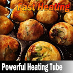 Takoyaki Maker Commercial Ebelskiver Pan 84 Holes Electric Grill Machine for Aebleskiver, Cake Pops, Pancake Balls, Donut Holes, 6000W, 220V
