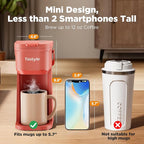 Tastyle Single Serve One Cup Coffee Maker, for K Cups and Grounds, Mini Coffee Maker with Portable Handle, 6 to 12 Oz Brew Size, for Travel, Camping, Office, RV and Dorm, 120V, Salmon Pink