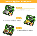 UNIWEIGH Digital Pocket Scale 200g/0.01g, Digital Scale Grams, Jewelry Scale,Coins Scale with 50g Cal Weights for Powder,Small Items,Tea,Jewelry,Coins (Battery Included)-Fluorescent Green