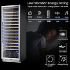 24 Inch Wine Cooler, Wine fridge Freestanding or Built-In with Door Lock, Suitable for Mixed 158 Bottles Sizes, Low Noise Operation (14.37cu.ft)