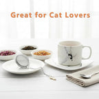 Cat Tea Infuser, 2 Pcs Cute Tea Diffuser Stainless Steel Mesh Loose Leaf Tea Infusers Tea Ball Strainers with Cat Pendants (Black&Orange Cats)
