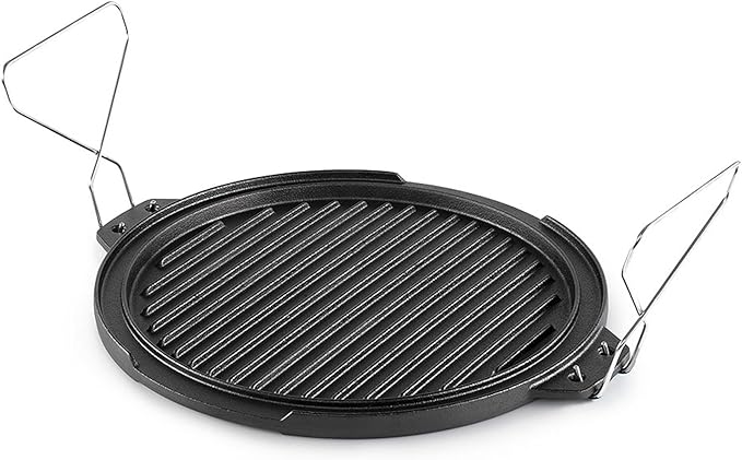 GSI Outdoors Guidecast 10" Dual-Sided Cast Iron Griddle/Grill Pan with Removable Wire Handles