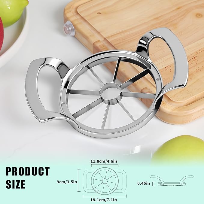 LIIGEMI Apple Core Slicer - Easily Cut Smooth Apple Slices with 8-Stainless Steel Blades, Time-Saving Apple Slicer and Corer with Mirrored Handle