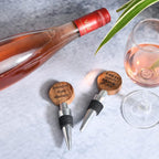 Folkulture Christmas Wine Stopper, (Set of 2), Wooden Handmade Wine Bottle Stopper with Quotes, Wine Cork, Wine Outlet Cap, Beverage Bottle Stoppers, Wine Accessories forXmas Gifts (2 pack)