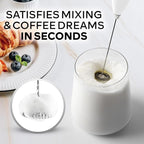 Zulay Kitchen Powerful Milk Frother Wand With 4 AA Duracell Batteries - Ultra Fast Handheld Drink Mixer - Electric Whisk Foam Maker for Coffee, Lattes, Cappuccino, Matcha & Creamer - Blizzard White