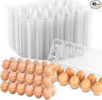 EVANCENT Egg Cartons Cheap Bulk 48 Pack, 1 Dozen Plastic Egg Carton for Refrigerator, Reusable Egg Container holders for Storing, Sharing, Selling, Clear Tray for Home Ranch Farm Market-2x6 Grids