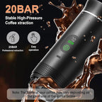 Portable Battery Espresso Coffee Maker for Travel - 20 bar Mini Car Espresso Machines, 3-in-1 Self-Heating Electric Espresso Maker, USB-C Ground Coffee & Capsule Pod(Ns&DG) RV, Hiking, Office