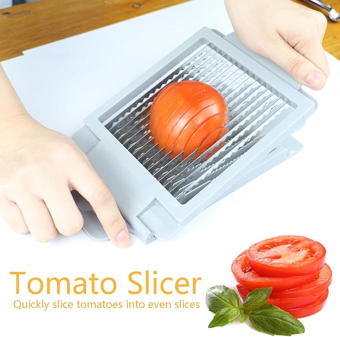 Tomato Slicer,Stainless Steel Tomato Cutter Dedicated Tomato Slicing Tool Portable and Easy Work for Hamburger Salad Tomato Slices