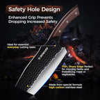 Meat Cleaver Butcher Knife Set of 13, Hand Forged Santoku Knife Paring Knife, High Carbon Steel Kitchen Boning for Meat Cutting with Roll Bag & Accessories Kitchen BBQ Gift for Men