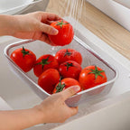 18/8 Stainless Steel Fine Mesh Strainer Basket with Feet, Rectangular Colander for Vegetables, Fruits, Pasta, Noodles – Rustproof, Durable & Easy to Clean (11.02 inch)