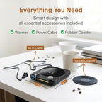 Coffee Mug Warmer for Desk, 40W Electric Cup Warmer with Digital Display, 9 Temp Settings, 1–12H Timer & Auto On/Off, LED Display Candle & Beverage Warmer Plate.