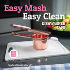PriorityChef Large 15oz Potato Ricer, Heavy Duty Stainless Steel Potato Masher and Ricer Kitchen Tool, Press and Mash Kitchen Gadget For Perfect Mashed Potatoes - Everytime, Rose Gold and Pink