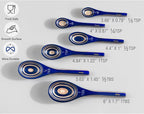 Measuring Spoons, 6pcs Durable Pakkawood Measuring Spoons Set Includes Teaspoon Tablespoon Measuring Spoon for Dry or Liquid Ingredients, Wooden Measuring Scoop for Baking Cooking (Navy Blue)
