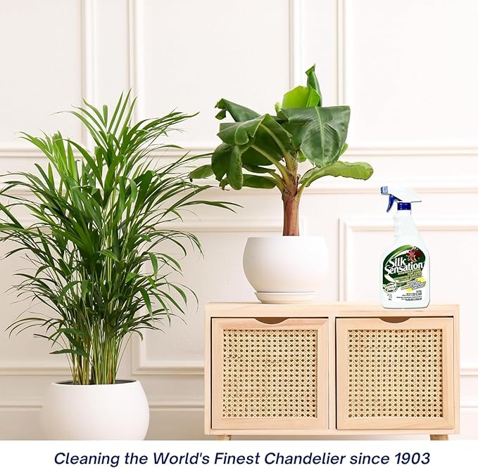Sparkle Plenty Silk Sensation Artificial Flower & Plant Leaf Cleaner and Shine - Fake Flower Dusting Spray -Silk Plant Cleaner Spray No Wipe - Drip Dry Cleaning Supplies for Artificial Tree (1 Gallon)