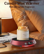 Kepwam Coffee Mug Warmer - 50W Electric Coffee Warmer for Desk 3 Temp Settings & 2-9 Timer Smart Cup Warmer for Desk Candle Warmer Plate with LED Lights Beverage Tea Milk Warmer for Home & Office