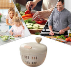 Lettuce Spinner - 800ML Vegetable Washer, Salad Dryer Bowl, Produce Cleaner | Manual Vegetable Spinner with Colander Basket for Fresh Crisp Greens, Kitchen Tool for Home Cooking Outdoor Picnic