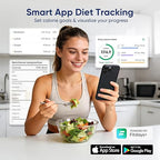 Smart Food Scale with Nutritional Calculator, Free APP with 24 Nutrients Tracking, Calorie, Macro, Premium Stainless Steel Digital Food Scale for Meal Prep Weight Loss, Grams/Ounces, 11lb Capacity