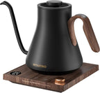 INTASTING Electric Kettle, Gooseneck Electric Kettle, ±1℉ Precise Temperature Control, Stainless Steel Interior, Quick Heating for Pour Over Coffee, Tea & Boiling Water, 0.9L (Onyx Black)
