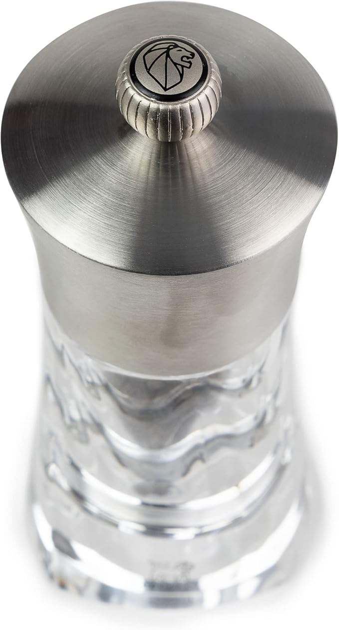 Peugeot Ouessant Acrylic and Stainless Steel Pepper Mill, 14cm/5-1/2-Inch