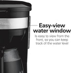 Hamilton Beach 12 Cup Programmable Drip Coffee Maker Machine, Regular & Bold Brew Options, Auto Pause and Pour, Glass Carafe, Black with Stainless Accents (46299J)
