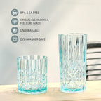 BELLAFORTE Shatterproof Tritan Plastic Drinking Glasses. 13oz & 18oz Water Glasses Set of 4 - Myrtle Beach Glasses Drinking - Unbreakable Tumblers for Parties - BPA Free, Dishwasher Safe (Clear)