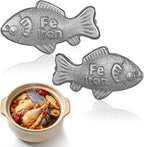 Iron Fish for Cooking (2 Pack), Natural Iron Supplement Tool for Water & Food, Safe Cooking Utensil Reusable for Vegans, Athletes, Pregnant Women & Kids Sliver