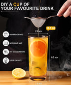 Drinking Water Glasses Set of 4, 15.5oz Highball Glasses, Lead-Free Crystal Glassware with Unique Wide Mouth, Thoughtful Gifts for House Warming, Birthdays, Everyday Life
