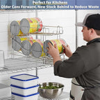 FIFO Wire Can Rack, Shelf Mounted Canned Food Organizer for #10 and #5 Cans, Pantry Can Dispenser