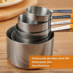 Measuring Spoons and Cups Set of 10 Pieces, Stainless Steel Measuring Utensils with BPA-Free Silicone Grips,Metal Scale Tools for Kitchen Cooking Baking, Dishwasher-Safe (Orange)