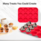 Redfly 2 Pack Silicone Muffin Pans for Baking & Cupcake Pan - 12 Cup Regular Size Silicone Molds, BPA Free Egg Bites Mold