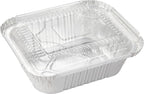 Waytiffer Aluminum Foil Pan 5.5" x 4.5" (50 Pack) Disposable Cookware with Lids/Aluminum Foil Food Containers/Meal Prep Freezer Drip Pans BBQ Potluck Holidays Silver