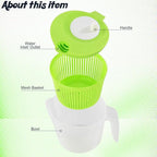 Home-X Salad Spinner with Pouring Spout – Lettuce Spinner and Vegetable Washer with Removable Strainer Basket – BPA-Free Salad Strainer for Drying Fresh Greens, Spinach, and Veggies