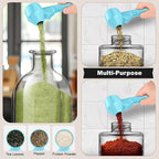 Coffee Scoop & Funnel for Reusable K Cup Refillable Coffee Pods, Coffee Measuring Spoon 2 Tablespoon Capacity, Scoop with Funnel for Ground Coffee, Protein Powder, Tea (Blue, 2 Pack)
