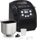 Hamilton Beach Automatic Bread Maker Machine, Digital, Programmable, 12 Settings + Gluten Free, PFAS-Free Nonstick Pan + Kneading Paddle, 2 lb Capacity, Black