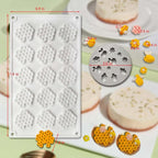 2PCS 15 Cavity Honeycomb Mold & Bee Silicone Tuile Molds,Honey comb Baking Mold,3D Beehive Candy Silicone Honey Fondant Molds,Chocolate silicone baking set Sugar Bees for Cake Decorating