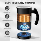 Secura Electric Milk Frother, Automatic Milk Steamer Warm or Cold Foam Maker for Coffee, Cappuccino, Latte, Stainless Steel Milk Warmer with Strix Temperature Controls (Black)