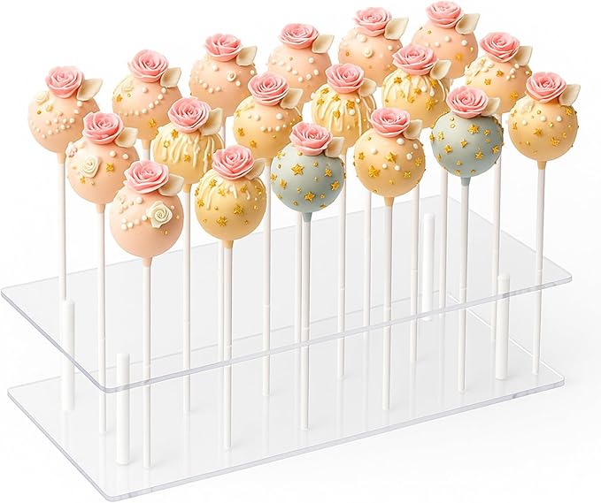 Cake Pop Stand - 21 Holes Lollipop Display Stand,Acrylic Cake Pops Holder Disply for Weddings, Baby Showers, Birthday, Party,Halloween Candy Decorative