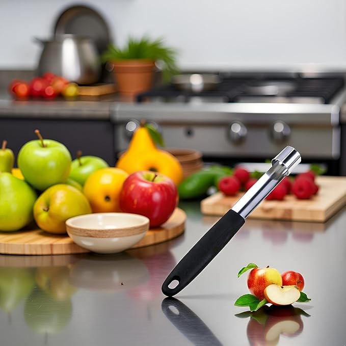 1Pc Black Stainless Steel Core Seed Remover Fruit Apple Pear Corer Easy Twist Kitchen Tool Fruit and Vegetable Corers