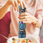 Baltique Mumbai Pepper Grinder – 8 Inch Colorful Wooden Pepper Mill with Adjustable Stainless Steel Grinding Mechanism – Manual Wood Pepper Grinder for Kitchen or Table Use