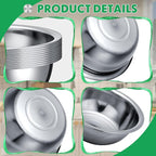Pinkunn 12 Pcs Stainless Steel Mixing Bowls, Nesting Metal Salad Prep Bowls Bulk Reusable Baking Food Container Large Medium Small for Kitchen Hotel Restaurant Cooking, Silver (10.2 x 3.26 Inch)
