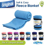 Cloudz Cozy Fleece Airplane Travel Blanket for Your Flight, Car, Camping, Home or Comforting Warmth Anywhere! - Sky Blue