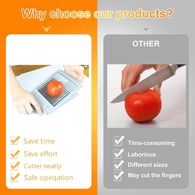 Tomato Slicer,Stainless Steel Tomato Cutter Dedicated Tomato Slicing Tool Portable and Easy Work for Hamburger Salad Tomato Slices