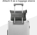 Travel Blanket and Pillow Compact, Premium Soft 2 in 1 Airplane Blanket with Soft Bag Pillowcase，Hand Luggage Sleeve and Backpack Clip (Solid Grey)