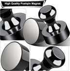 Tiergrade Metallic Magnets, Refrigerator Magnets, 60 Pack Black Magnetic Push Pins, Strong Fridge Magnets, Multi-use Whiteboard Magnets Perfect for Kitchen Office Classroom