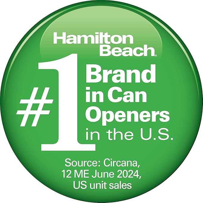 Hamilton Beach Extra-Tall Electric Automatic Can Opener with Easy-Clean Detachable Cutting Lever, Cord Storage, Knife Sharpener, Brushed Stainless Steel (76700)
