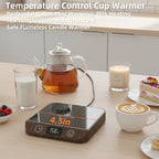 Coffee Mug Warmer & Candle Warmer 46W Electric Cup Warmer for Desk - Smart Digital Display 6 Heat Settings Timer Auto Shut-Off Work from Home Office Gift (Wood)