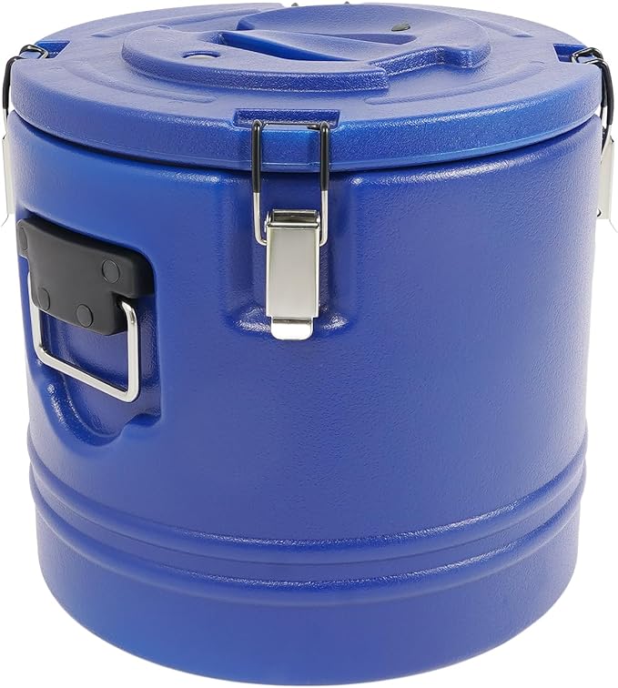Eapmic 21.1Qt Insulated Food Container, Stainless Steel Container, 20L Commercial Soup Carrier 12 Hours Heat Preservation for Hot and Cold Food Storage Restaurant Canteen Home Lunch Use (Blue, 20L)