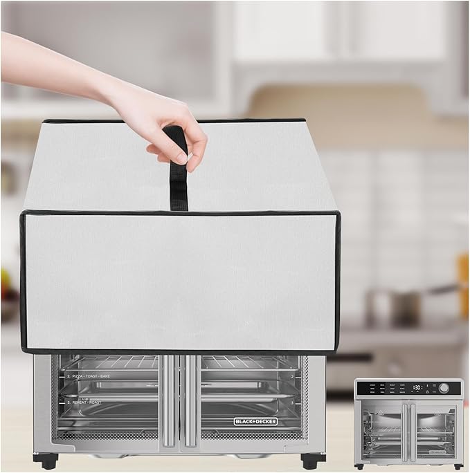 Toaster Oven Cover for BLACK+DECKER Crisp 'N Bake Air Fryer Toaster Oven Combo 12 in 1 Convection Oven, Heavy Duty Thickened Cover Waterproof Dust-proof Countertop Oven Case (Silver)